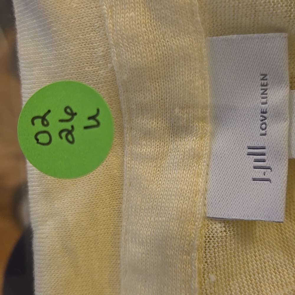 NWOT J.Jill Linen Polo Collared Shirt Size 1X Yellow - Picture 6 of 6
